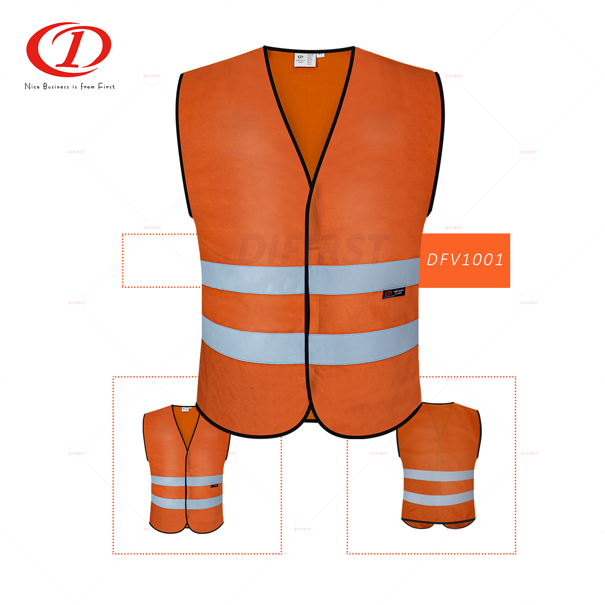 Coloful safety vest with reflective tape