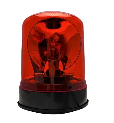 red rotating flash beacon warning light