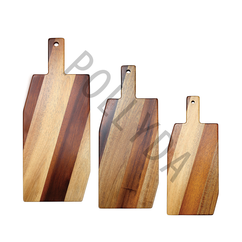 Acacia Wood paddle with light and dark stripes ACC032