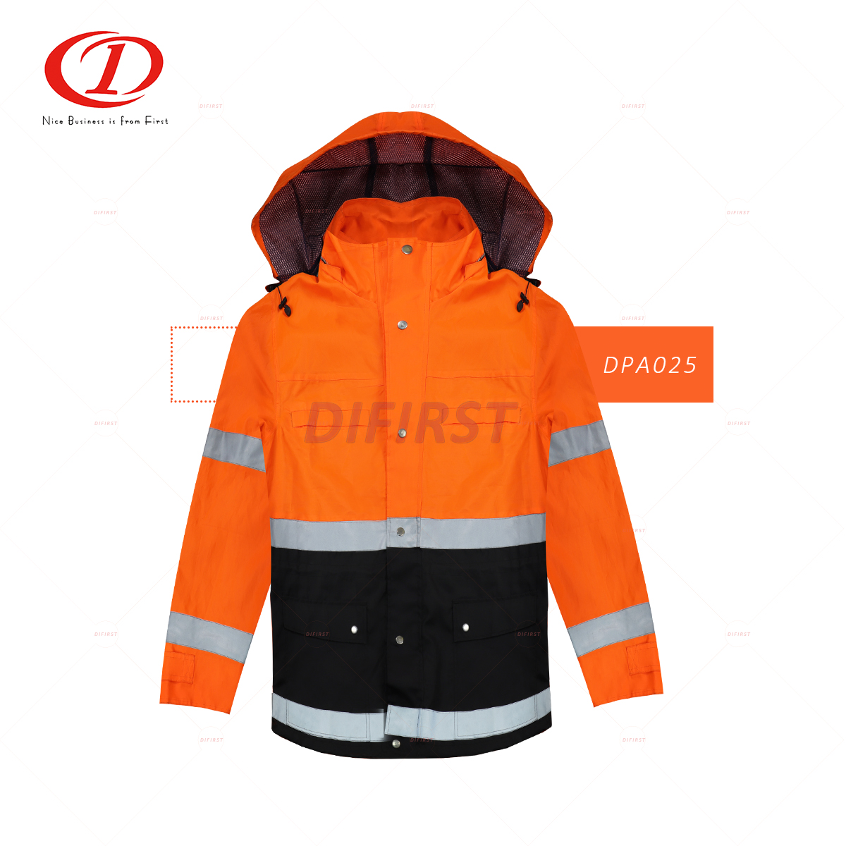 100% Polyester Oxford Waterproof Reflective Safety Parka