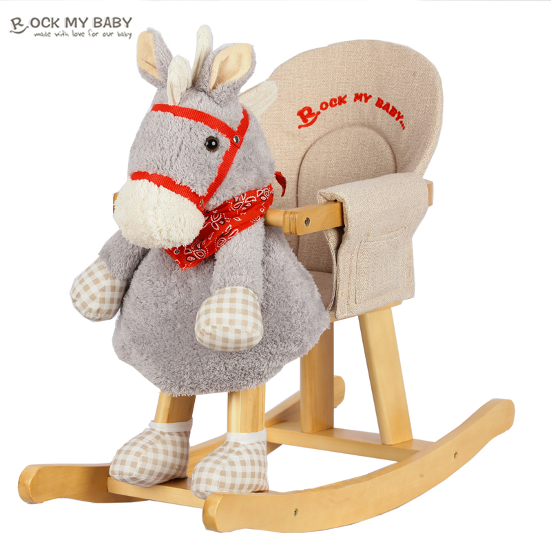 Wooden Rocker With Wooden Support For Baby