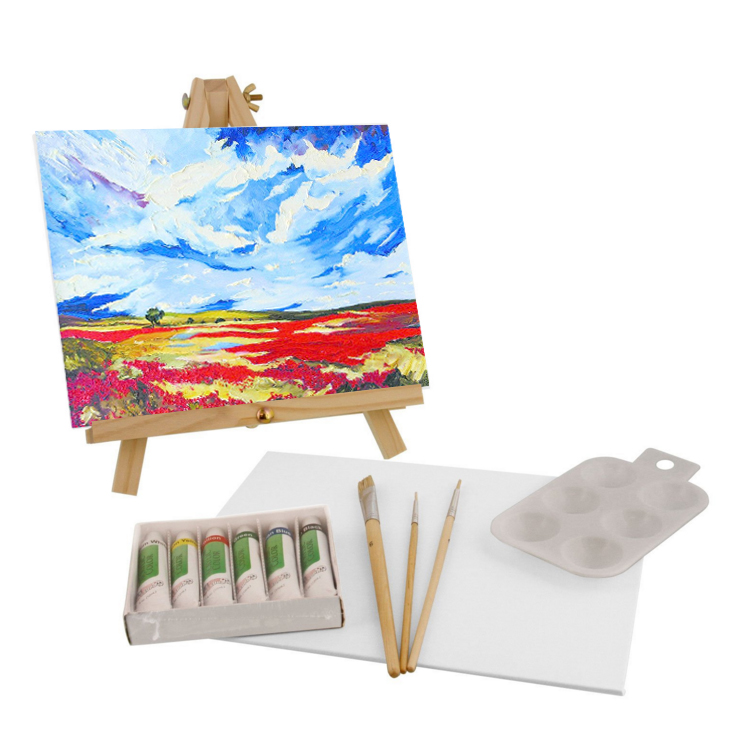 14-Piece Acrylic Artist Painting Set with Mini Table Easel