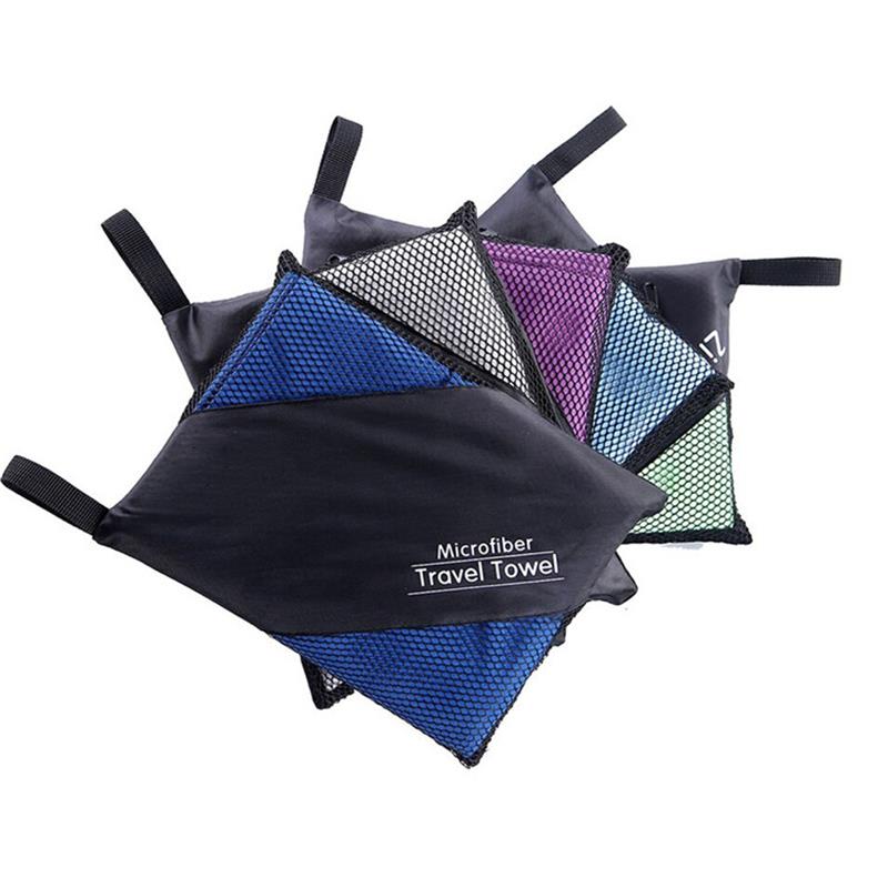 Multifunction printing Microfiber suede sport/ yoga / gym/travel /beach / bath towel with mesh bag