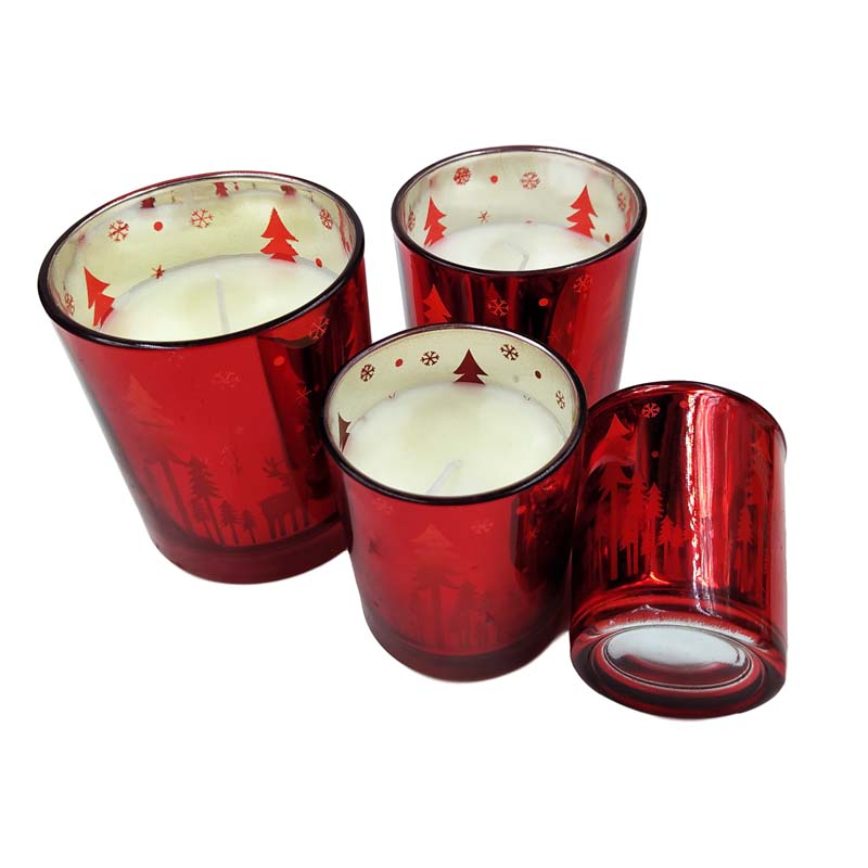 Red Christmas Luxury Glass Jar Scented Candles