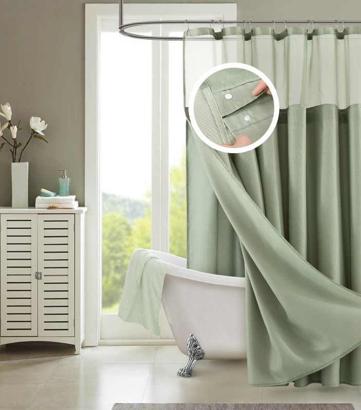 Hotel Shower Curtain With Detachable Liners