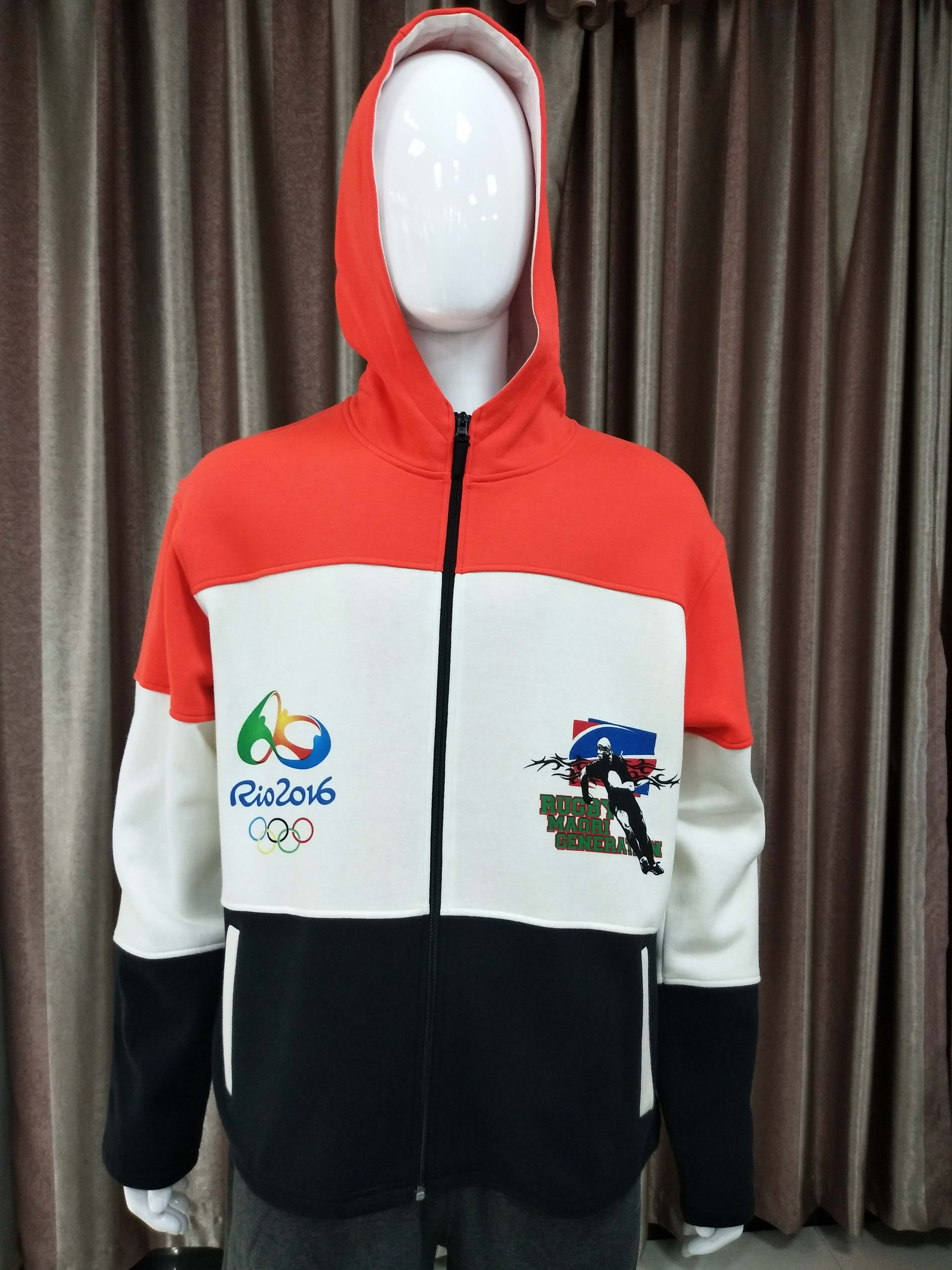 Knitting sport hoodie warm windproof jacket with zipper unisex size