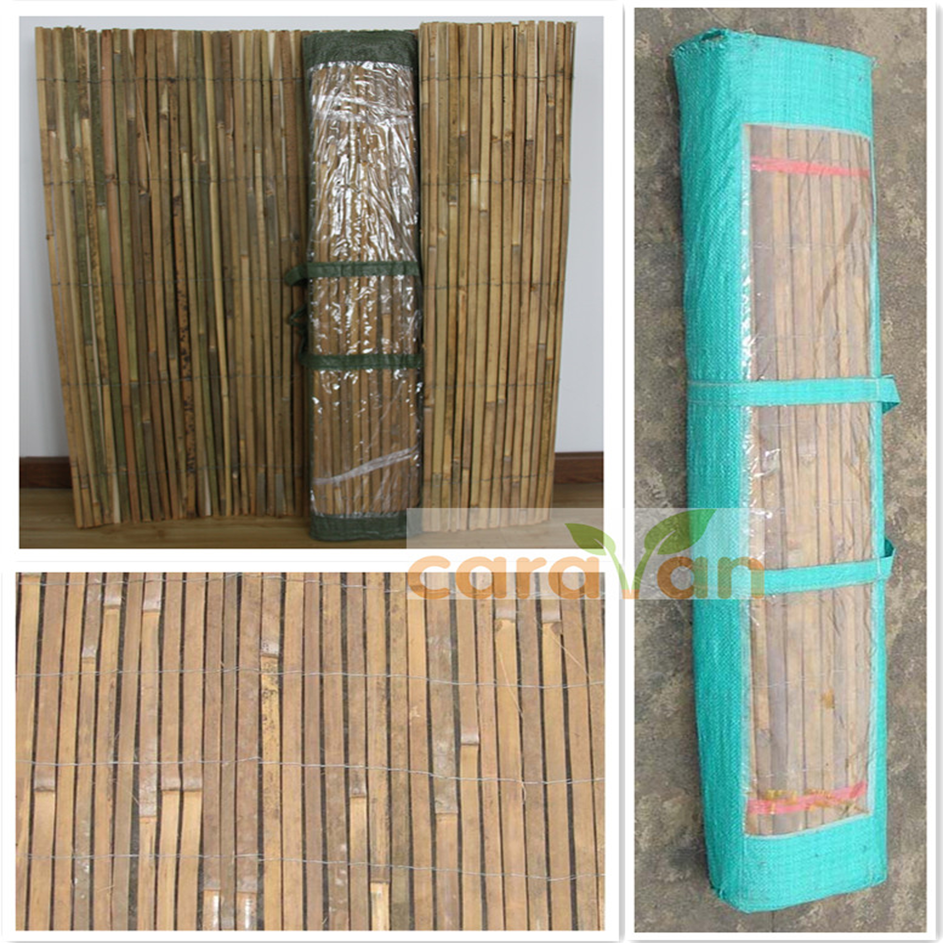 Split bamboo fence