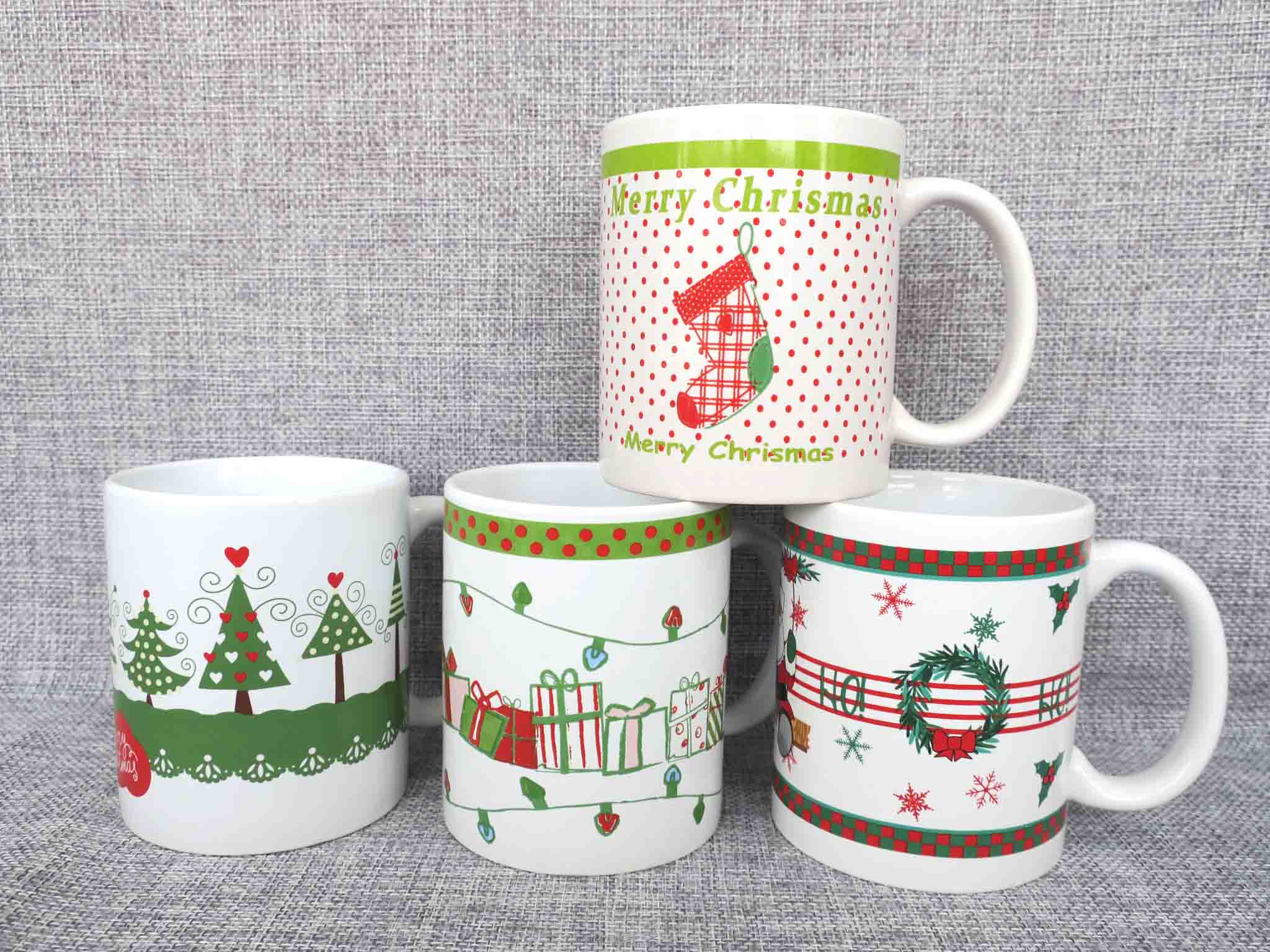 Ceramic coffee mug with christams design promotion gift mug