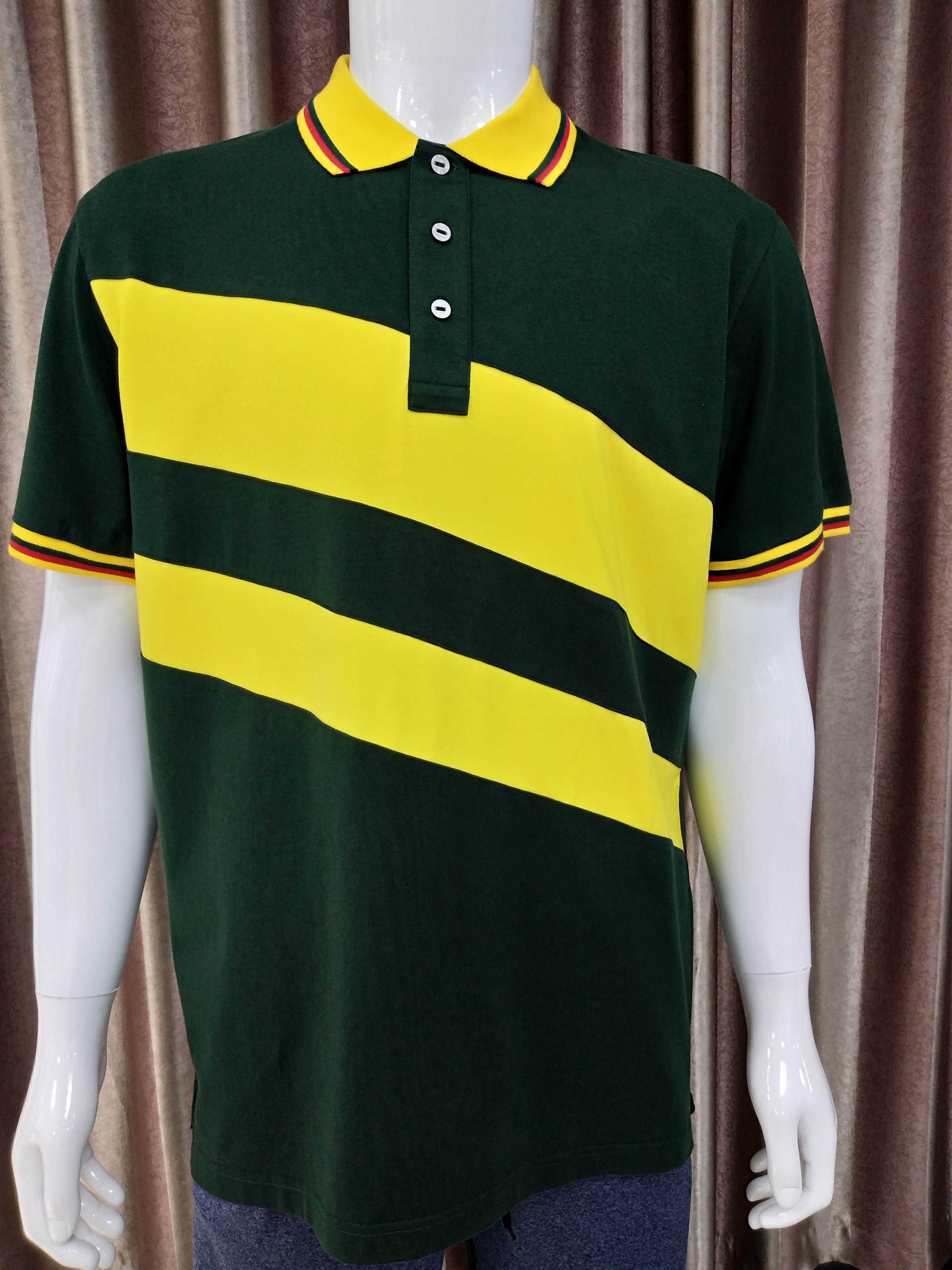 100%cotton mens pique panel polo shirt