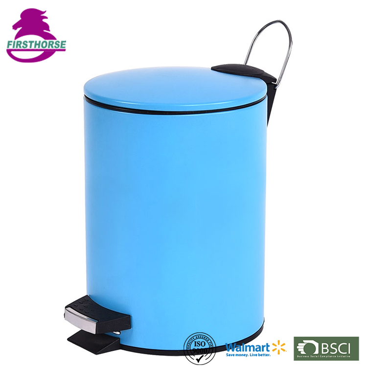 Stainless steel foot pedal garbage bin with thin lid