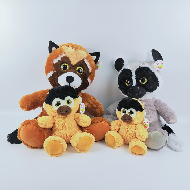 Plush sitting beautiful tail animal toy plush stuffed racoon soft stuffed monkey toy