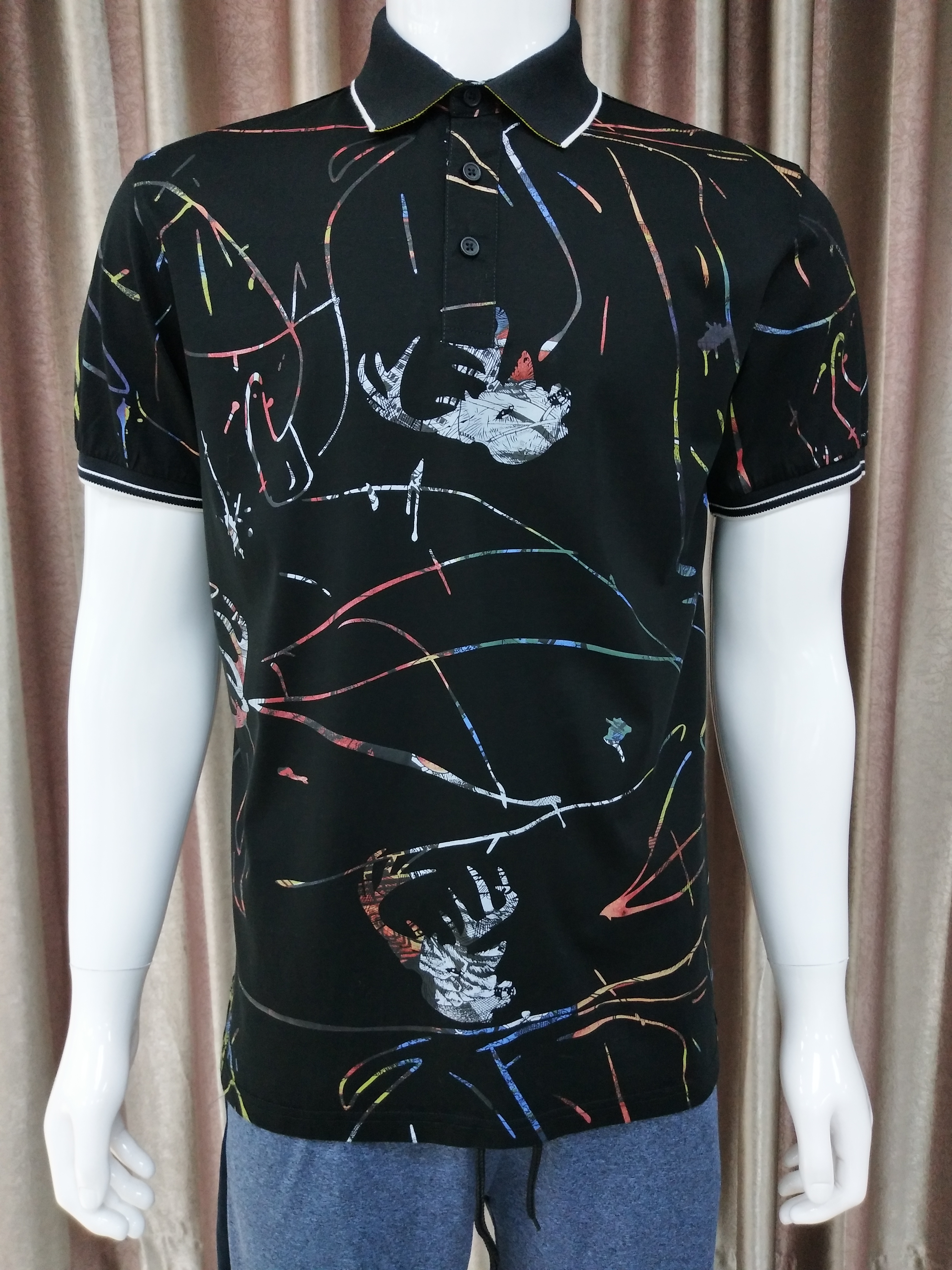 100%polyester mens sublimation printed polo shirt