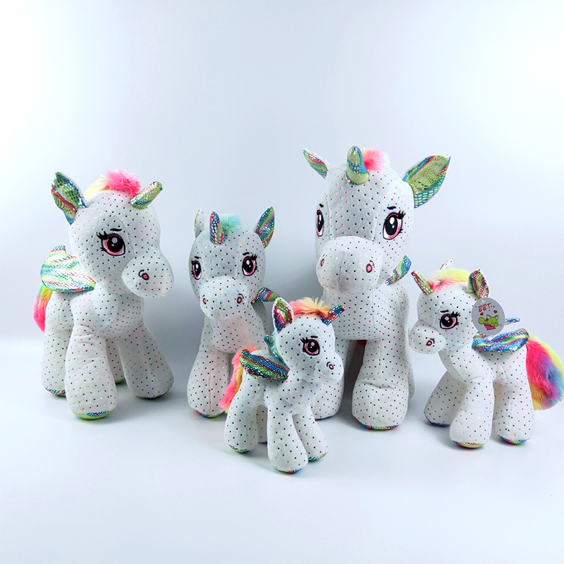 Plush unicorn toy soft stuffed shinny unicorn plush cute unicorn with wings