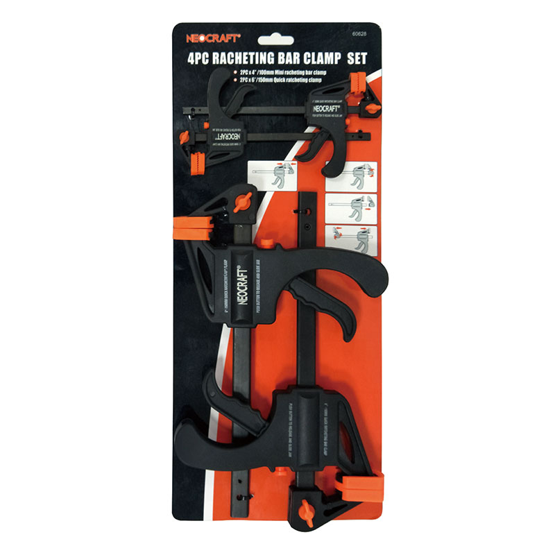 4pcs Racheting bar clamp set