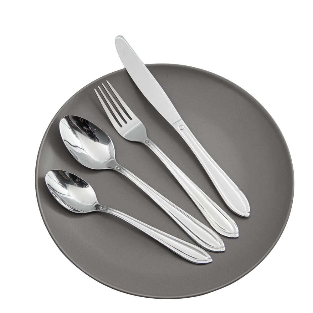 Stainless steel traditional fine flatware set spoon fork knife with customizable logo