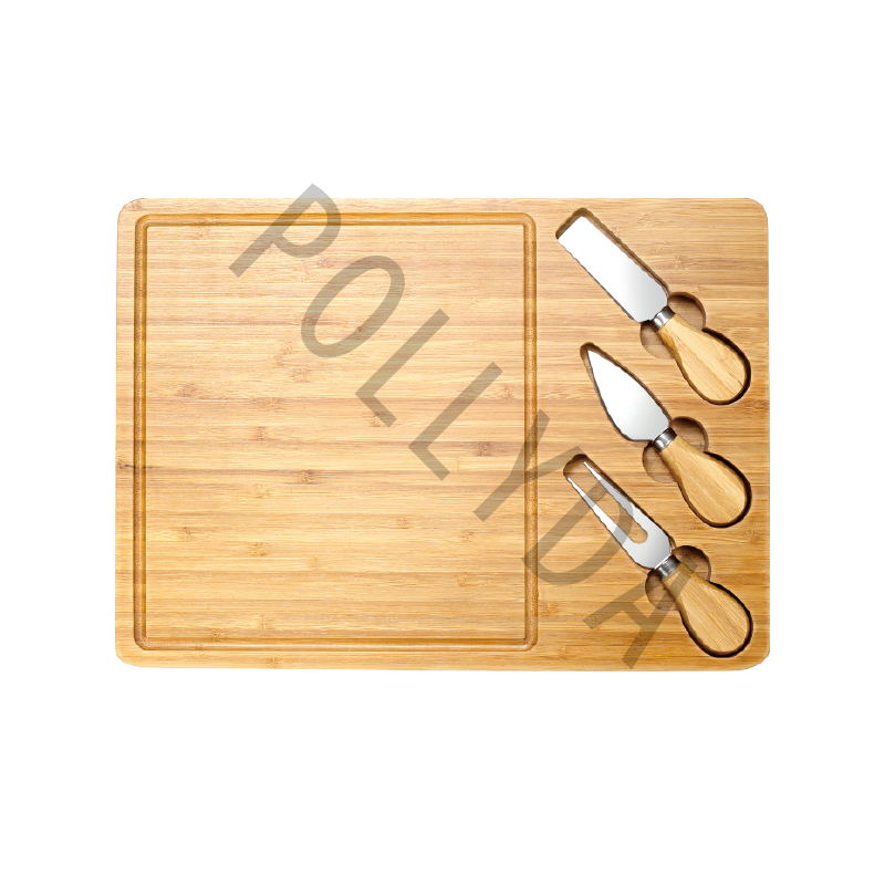 Bamboo Cheese Board And Knife Set BAC37001S4