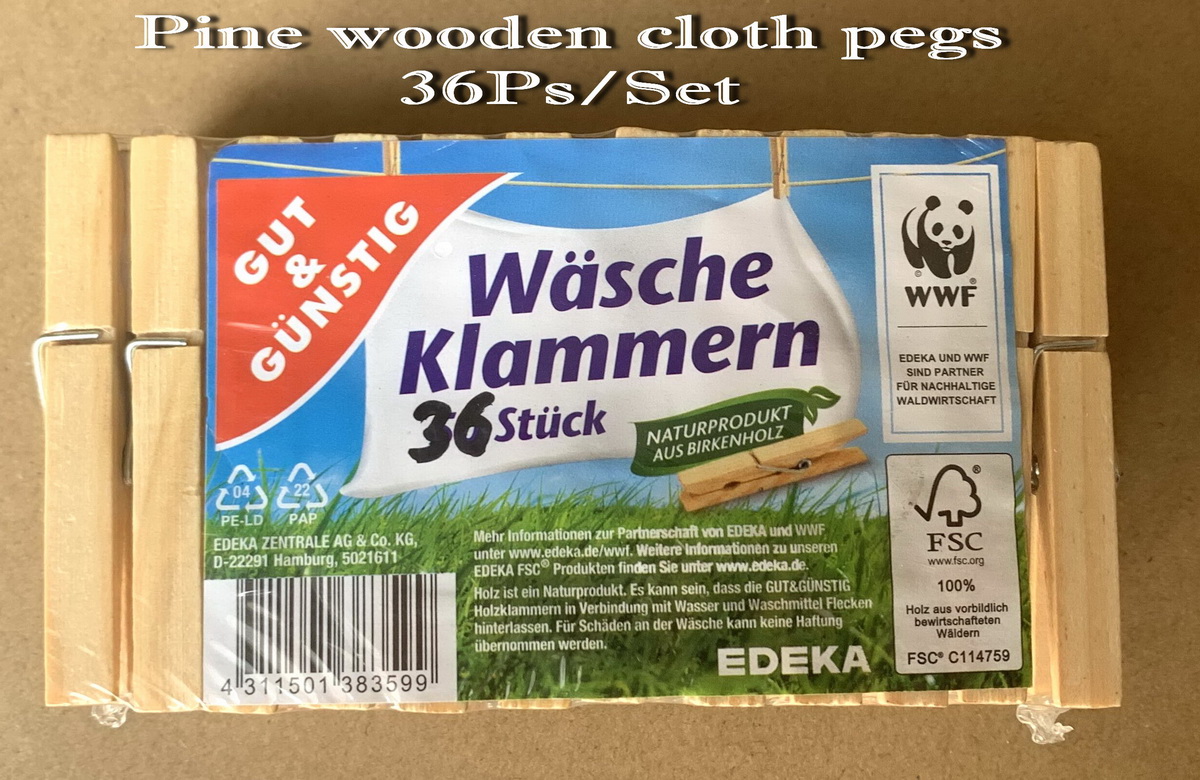 Pine Wood Clothes Pegs,36pcs/Set