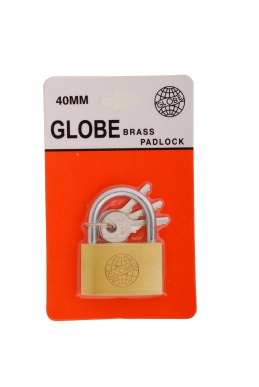 Globe Brand Brass Padlock Blister Card Packing