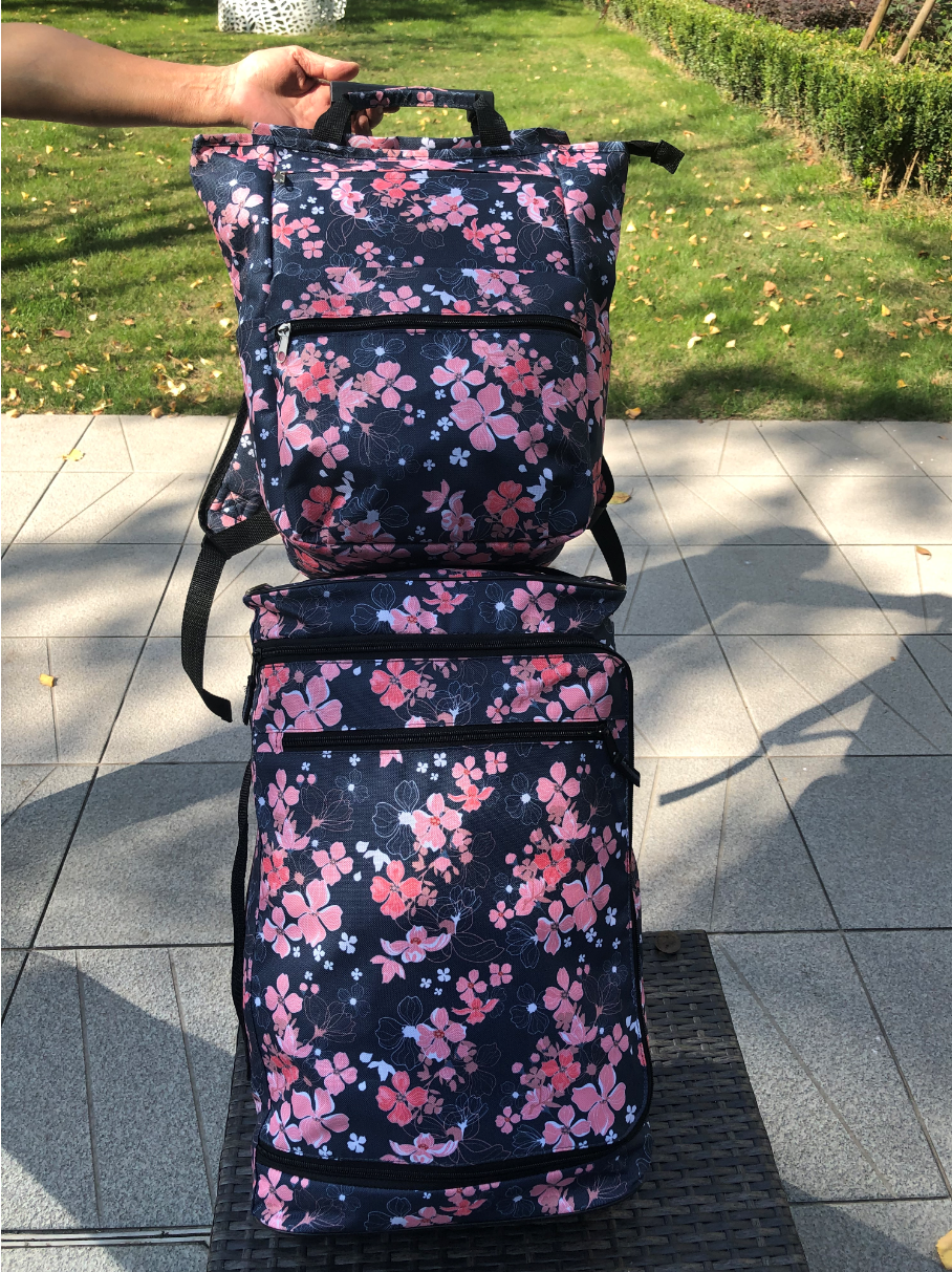 rolling duffle bag and backpack