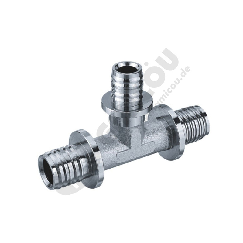 Three-way pipe fittings with non-same size