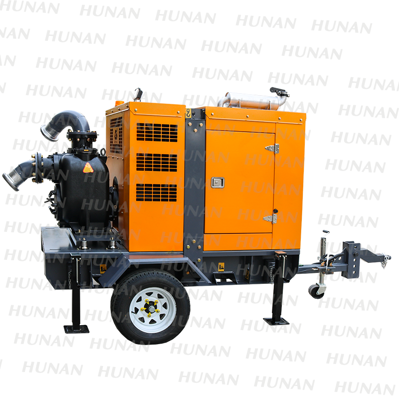 6 inch trailer type diesel engine water pump set