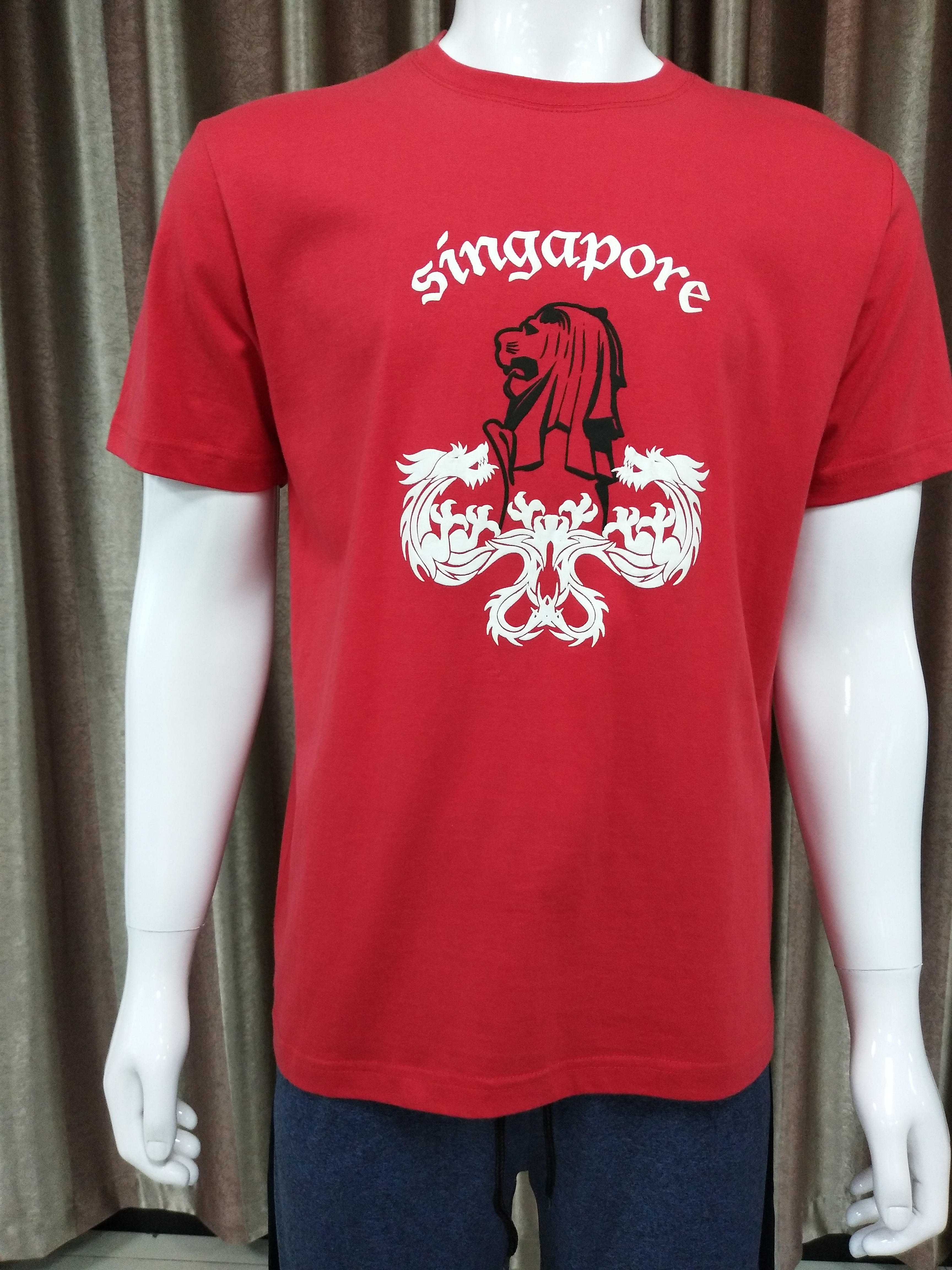 100% cotton puff print & screen print pullover T shirt