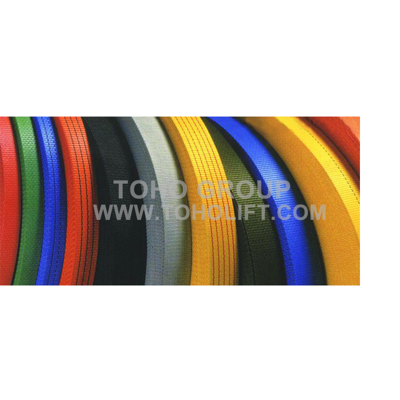 Polyester webbing belt for cargo lashing