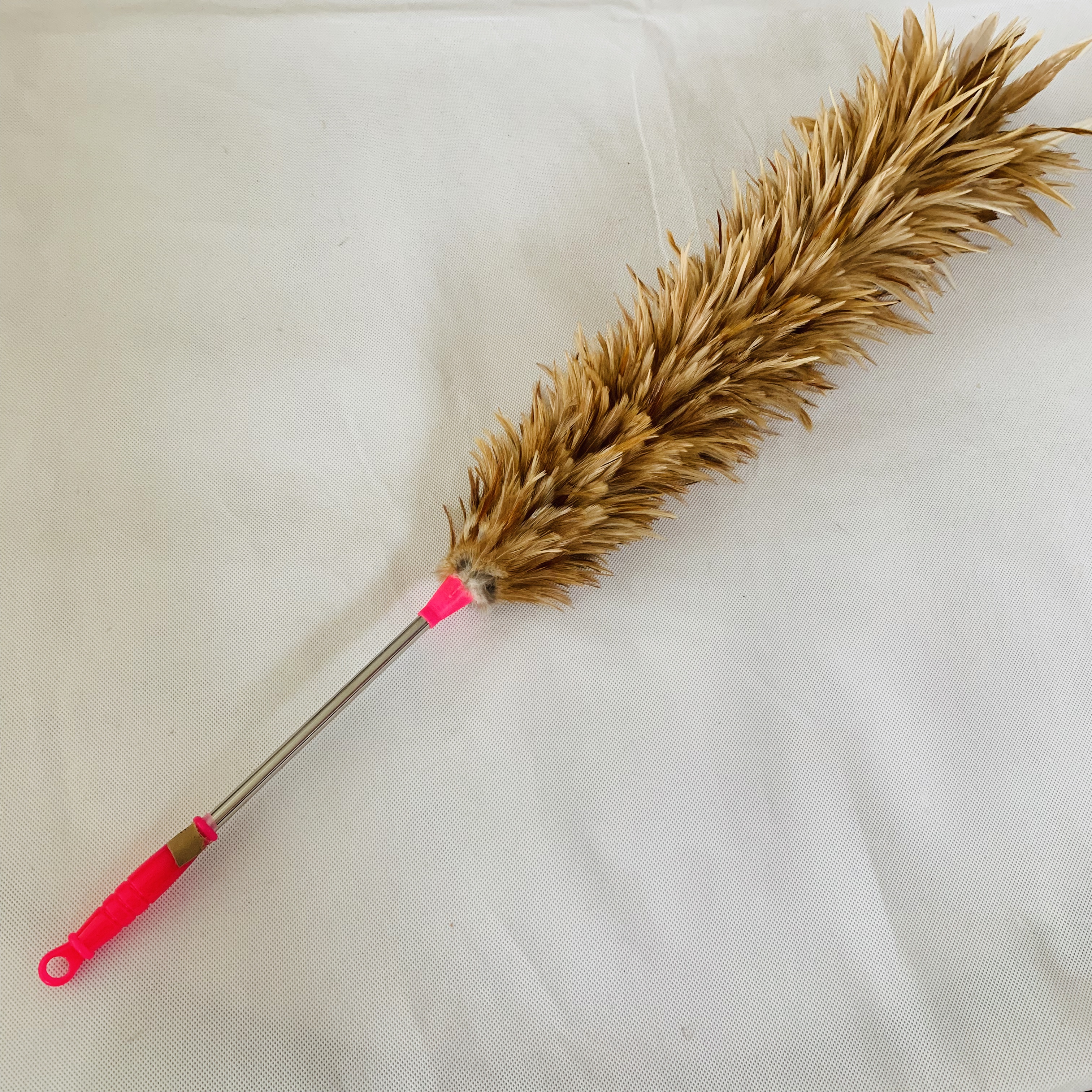Feather duster with steel handle