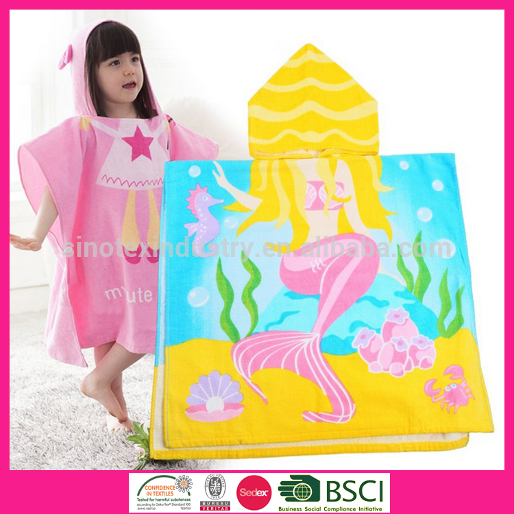kids reactive printing beach hood