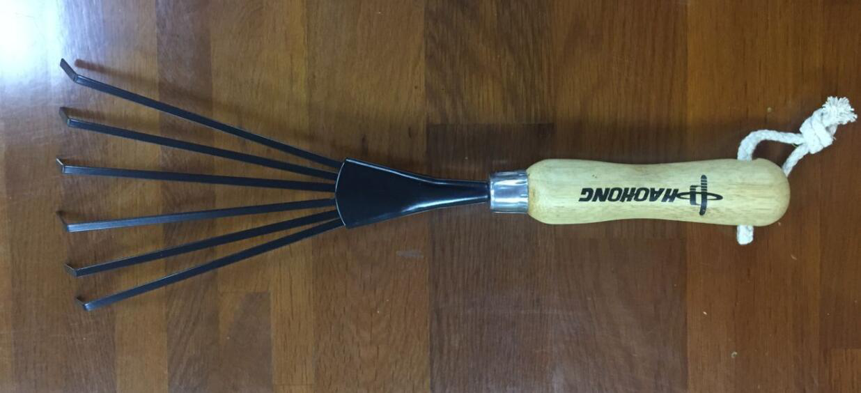6T rake hand wooden grip Stainless steel