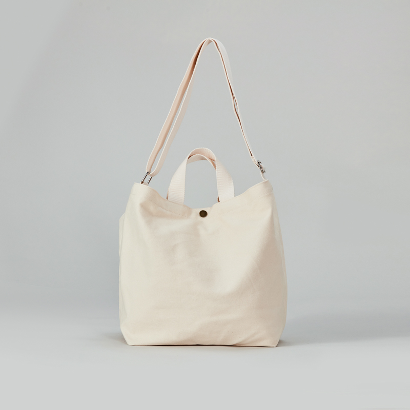 High quality customized logo double handle canvas cotton tote shopping bag with long shoulder