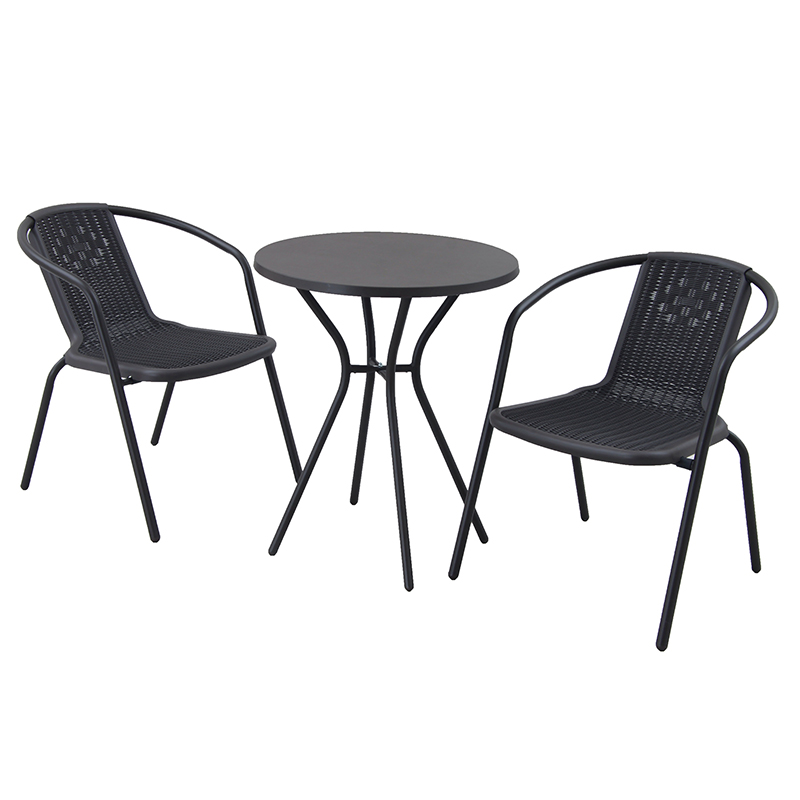 1 Outdoor Leisure furniture 3pcs Chatting Set combined with plastic table and plastic chair.