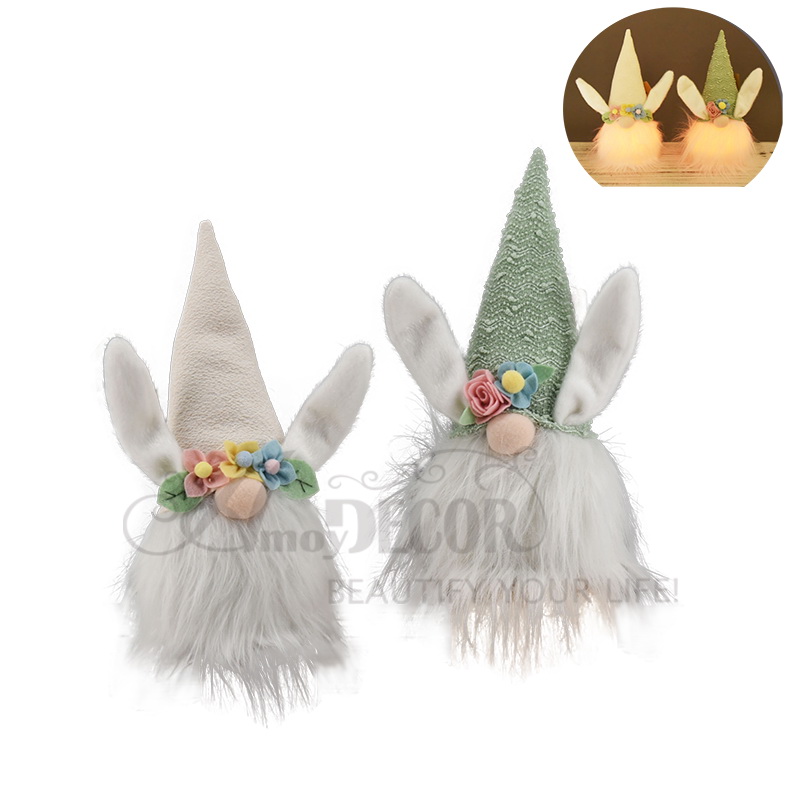 Fabric Sitting Gnome W/Plastic Lamp Body （light Up Anywhere)