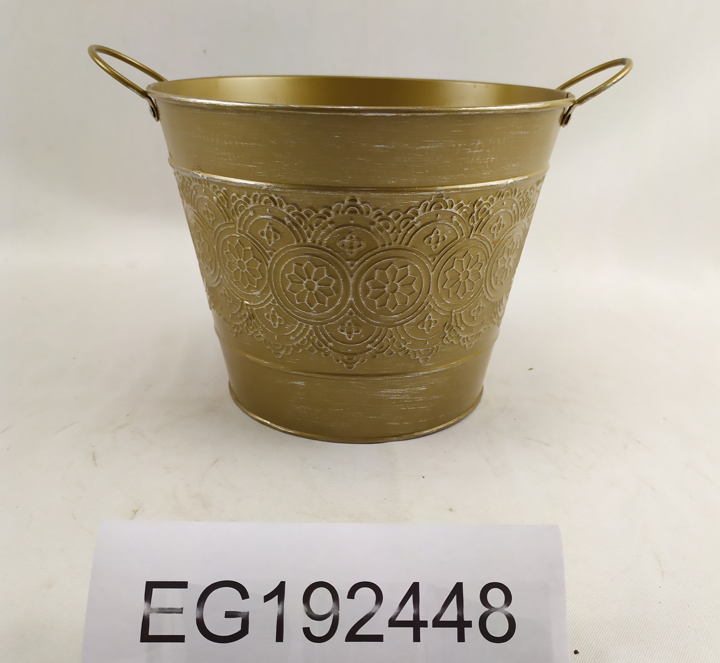 Wholesale Antique style basin Galvanized metal zinc tin Round Crown flower pots