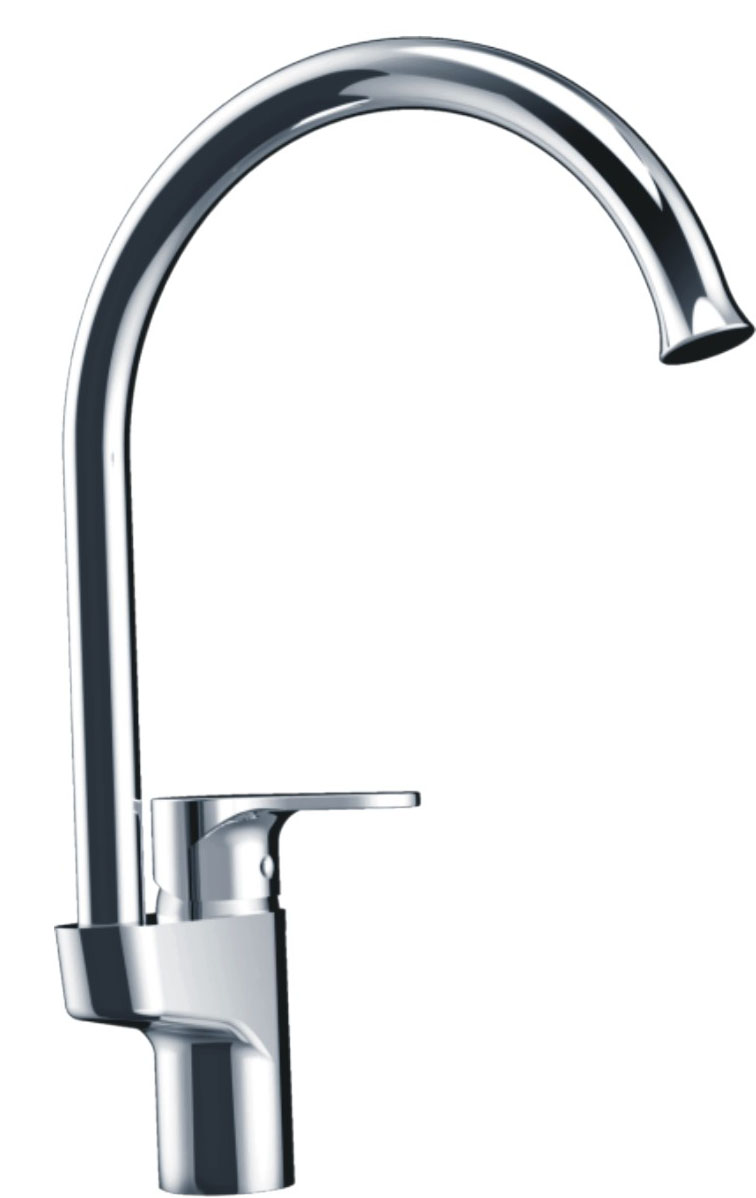 Single lever brass body kitchen faucet