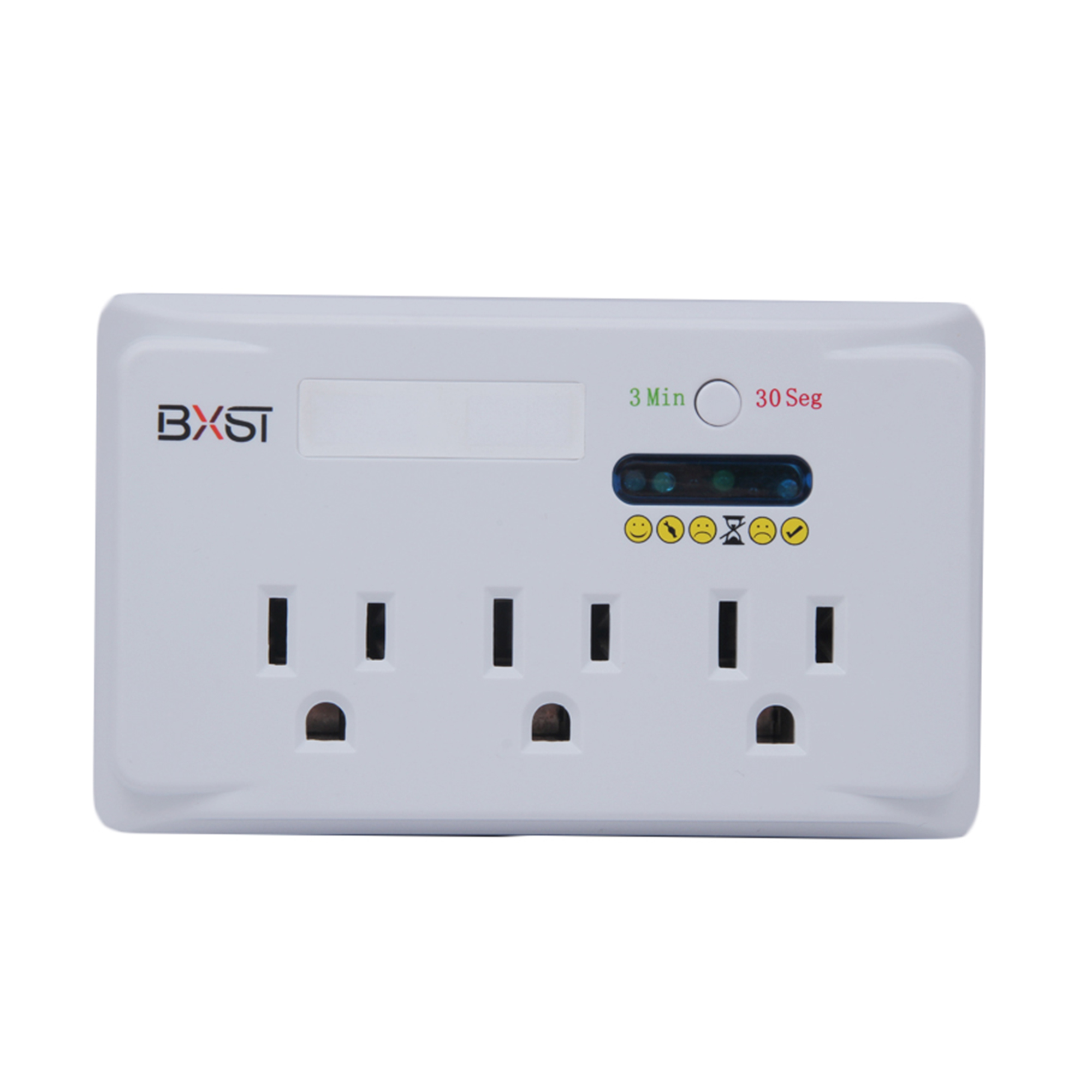 BX-V071-B CE Certification 3 Sockets Power Wall Mount Surge Voltage Protector with Led Lighting,Voltage Protector 30S Pause
