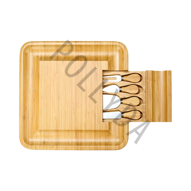 Bamboo Cheese Board And Knife Set BAC371-01S5