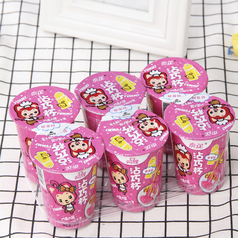 STRAWBERRY CREAM WITH BISCUIT CUP 25gx6pcs