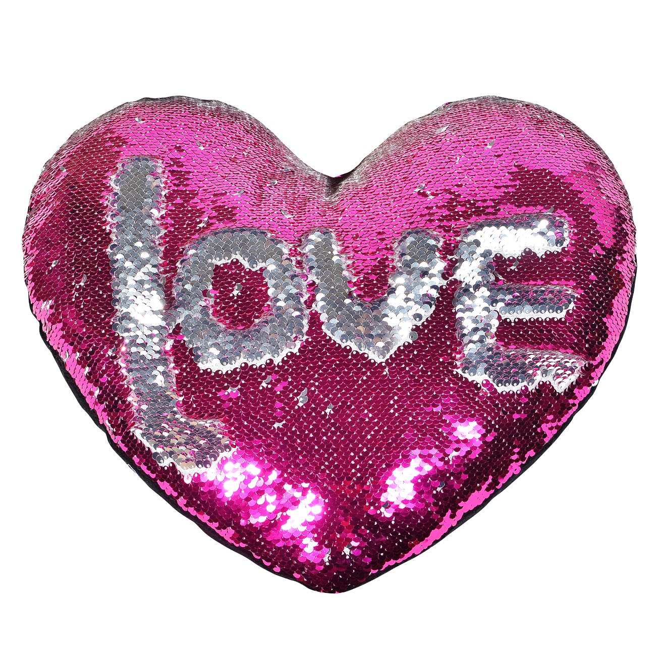 Decosy Magic Reversible Sequins Heart Shape Pillow
