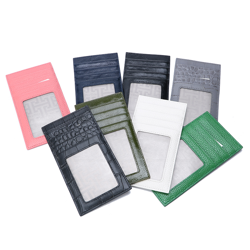 0000000001 small leather card case promotion factory classic eco leather handbag&wallet SLG 2020 2021 new design fashion fabric color business leisure