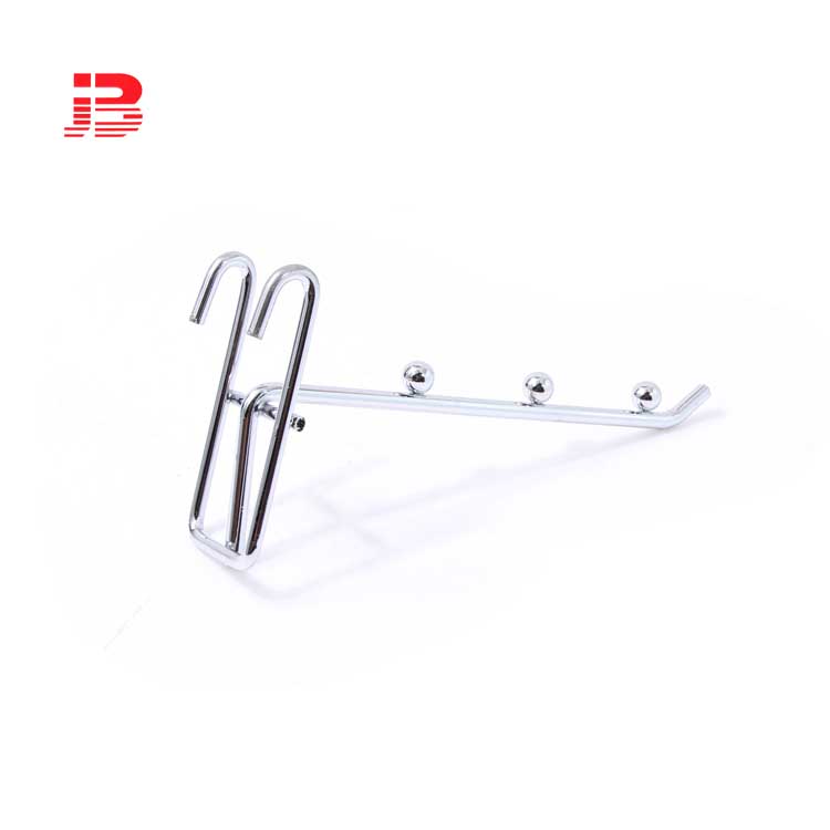 Gridwall hook with 3 beads