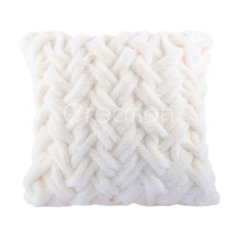 Ruched ribbed rabbit cushion
