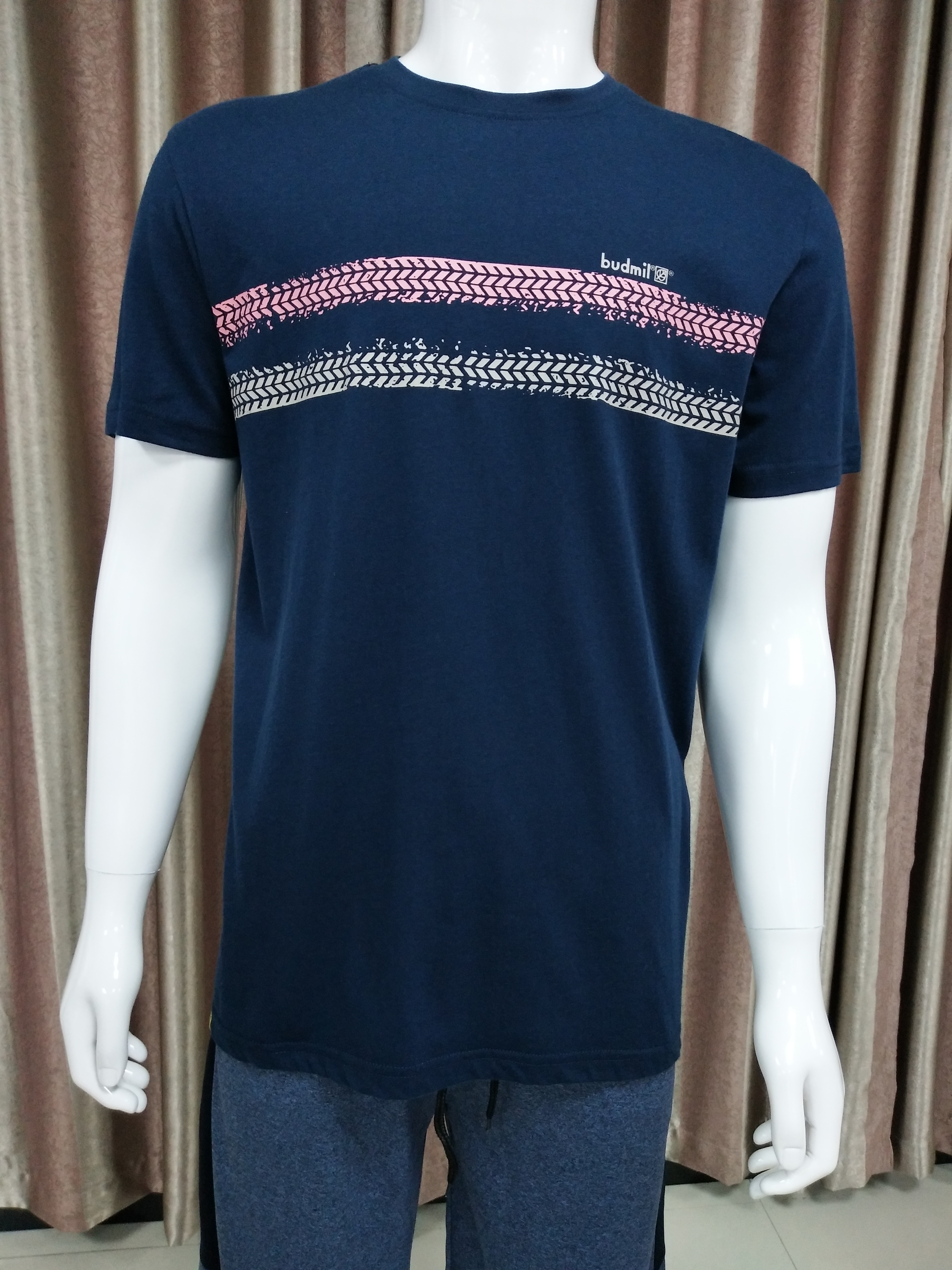 Combed CVC 60 cotton 40 polyester rubber print tee shirt
