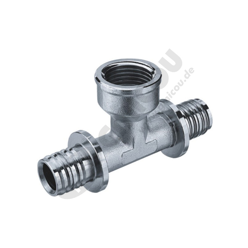 Three-way pipe fittings with female thread