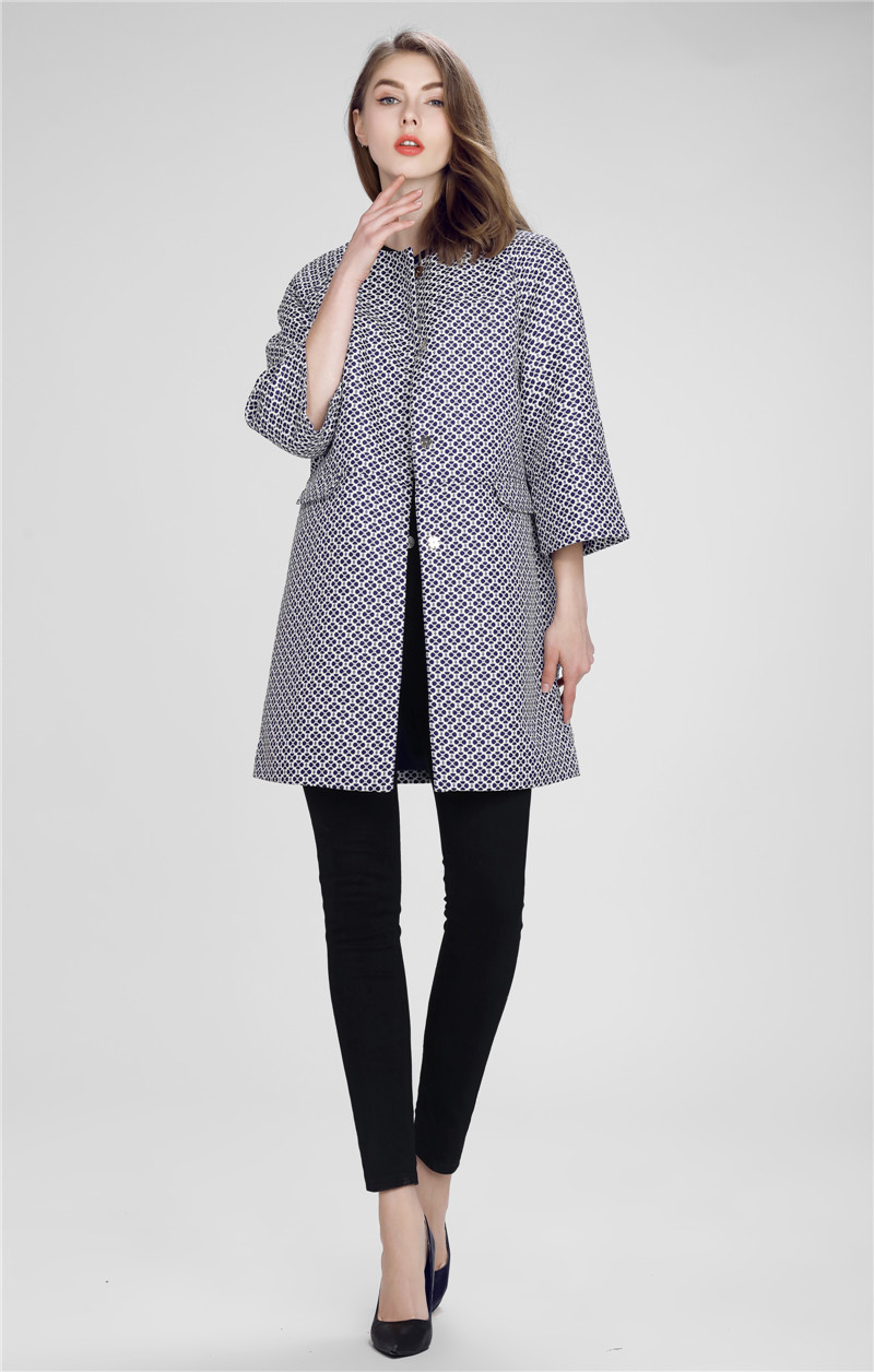 Womens round neck loose elegant coat spring coat