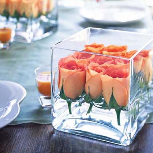 6inch Square glass vase