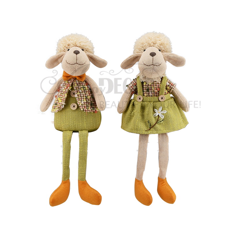 fabric boy and girl sitting sheep