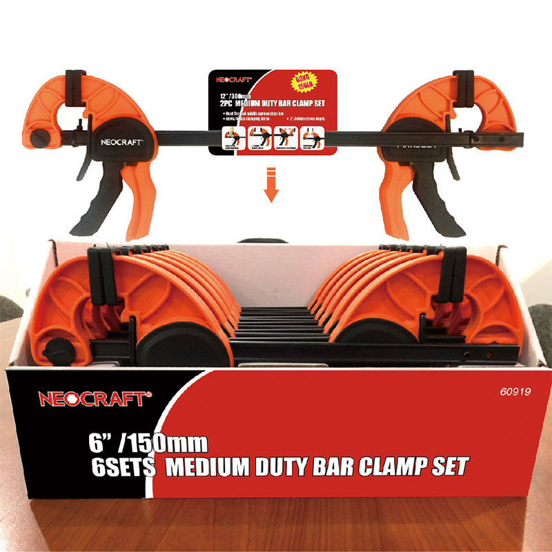 2pc 6"(150mm) medium duty racheting bar clamp