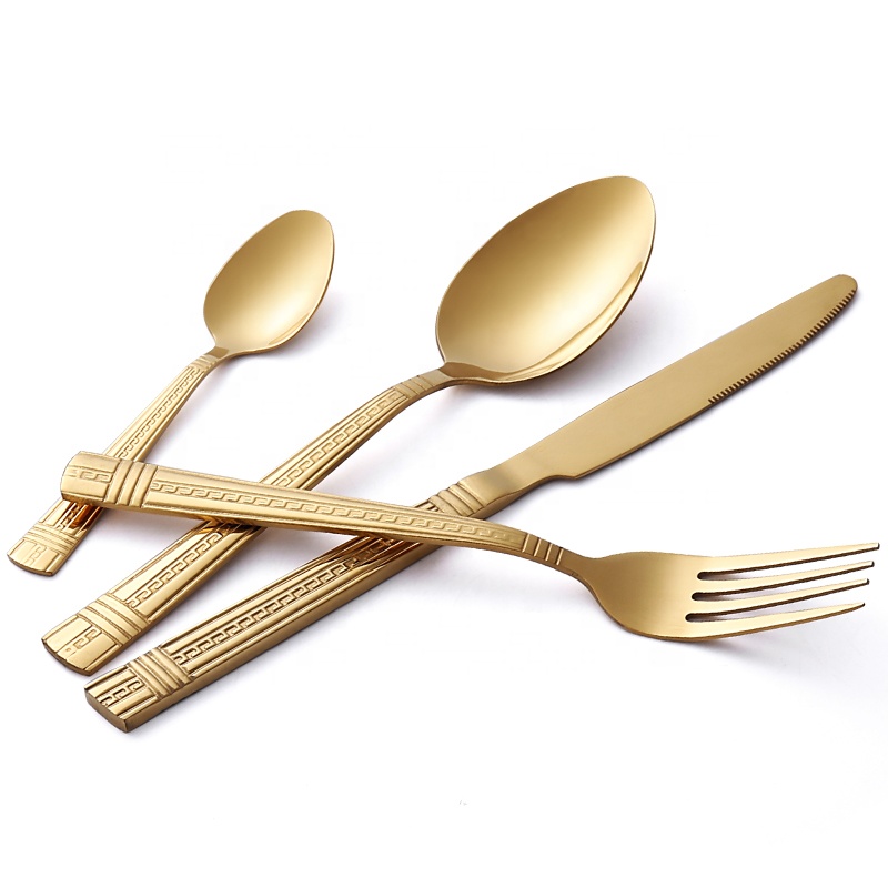 Hot Sale Stainless Steel Wedding Gold Plated Cutlery Sets