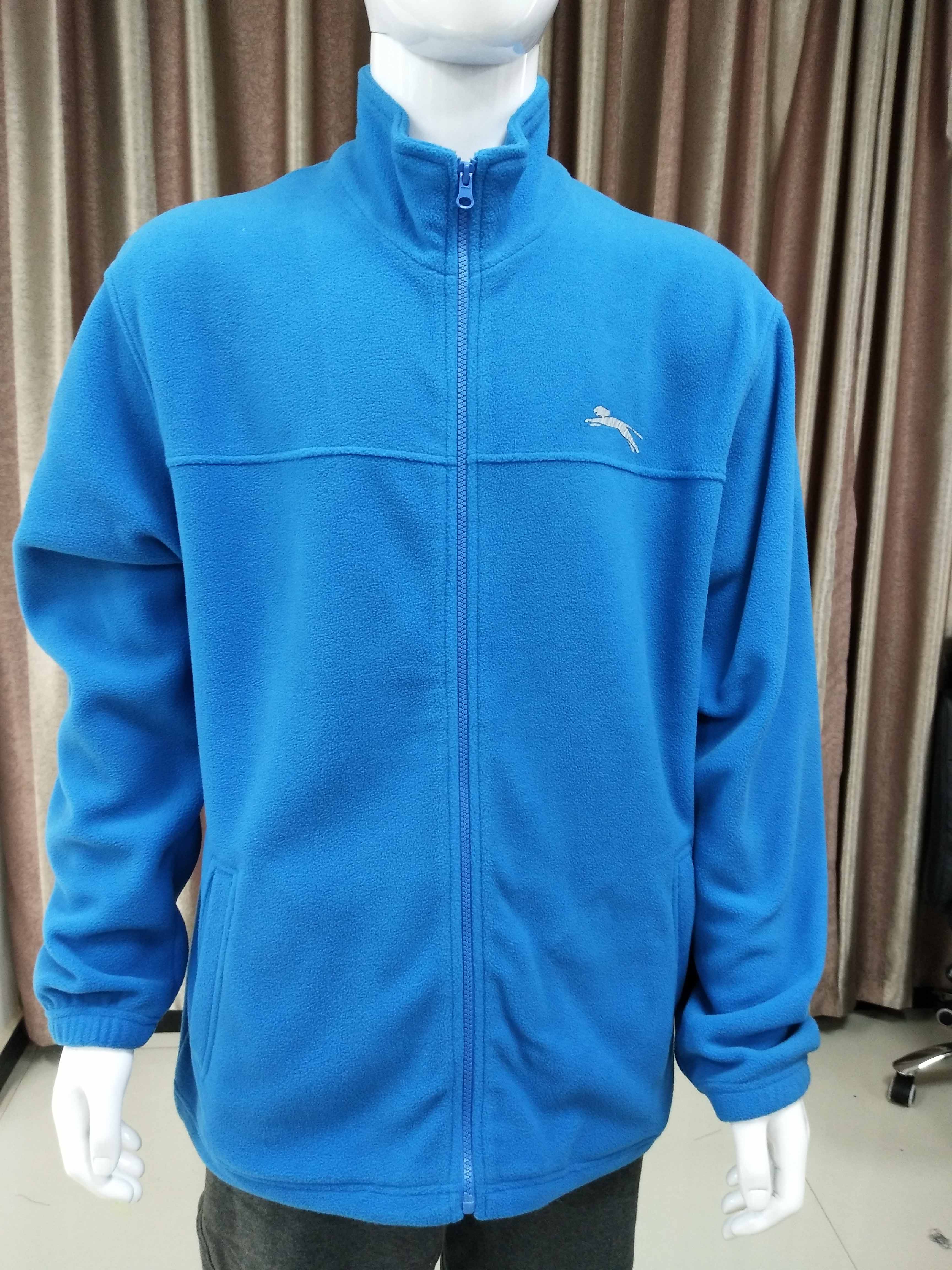 320gsm 100%Polyeste outdoor polar fleece coat bule color